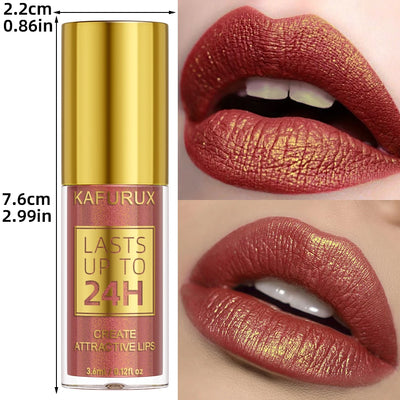 14 Colors Glitter Metallic Lip Glaze Shiny Long Lasting
