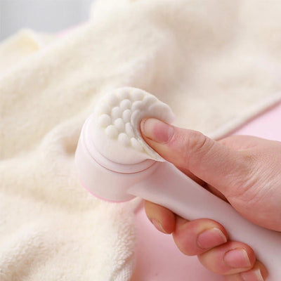 3D Double Silicone Facial Cleansing Brush Manual Massage
