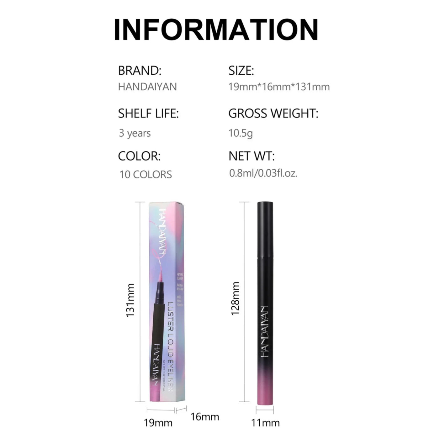 Waterproof Glitter Luster Liquid Eyeliner Pencil