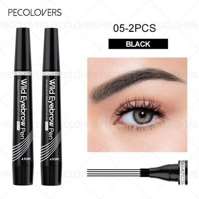 6 Colors Eyebrow Pen Waterproof 4 Split Tip