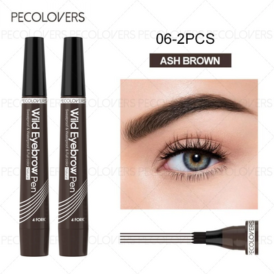6 Colors Eyebrow Pen Waterproof 4 Split Tip