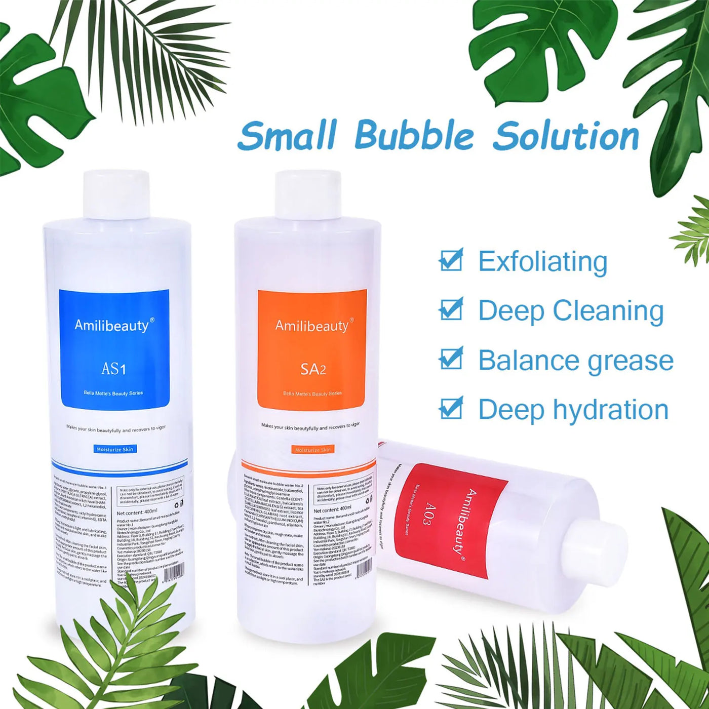 3pcs/Lot 1200ML Hydra Liquid Face Serum Facial