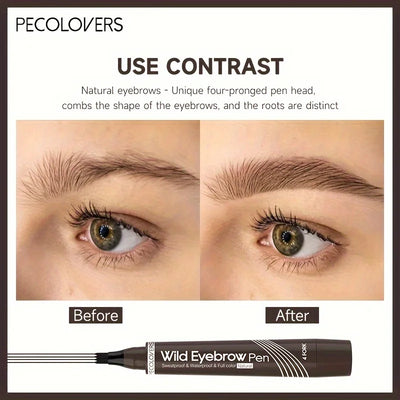 6 Colors Eyebrow Pen Waterproof 4 Split Tip