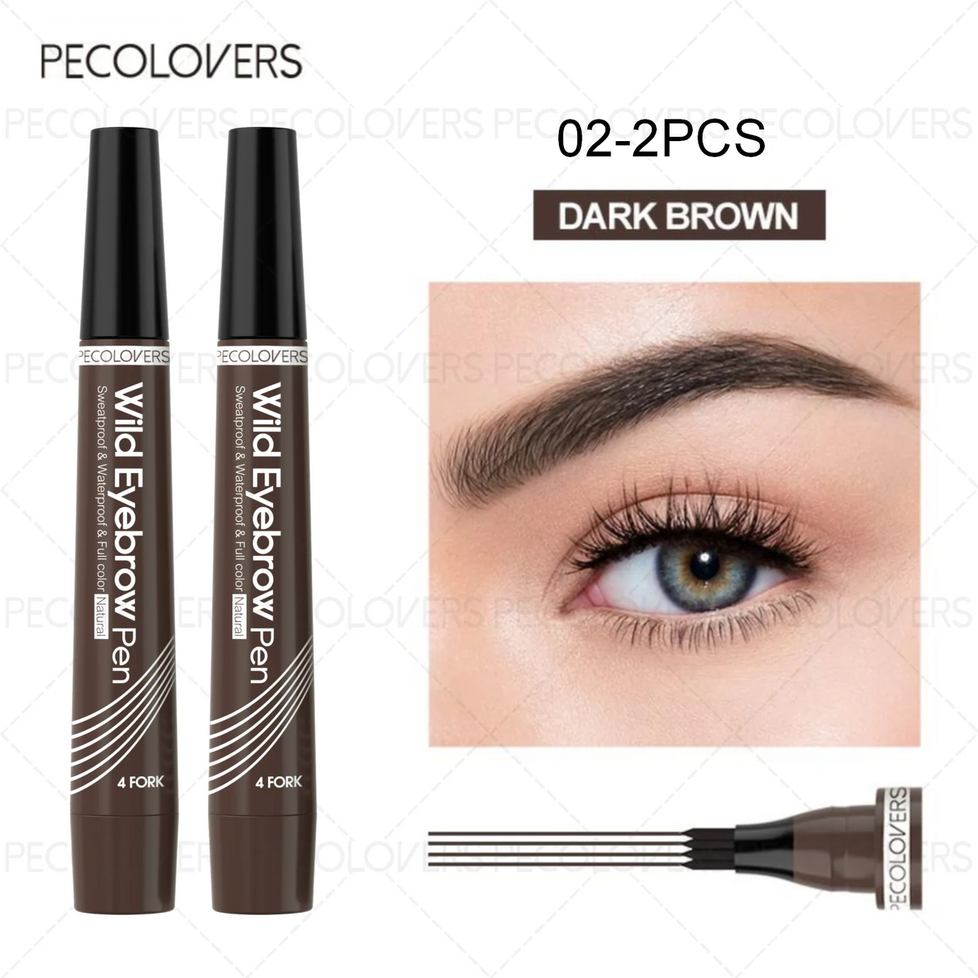 6 Colors Eyebrow Pen Waterproof 4 Split Tip