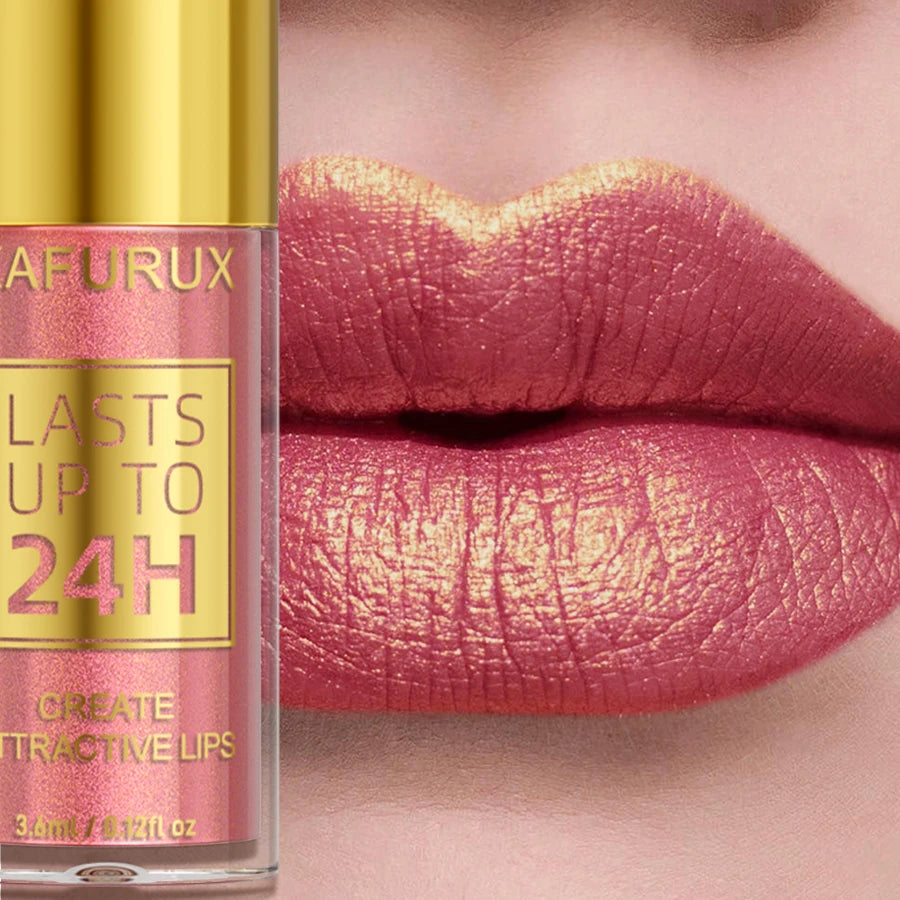 14 Colors Glitter Metallic Lip Glaze Shiny Long Lasting