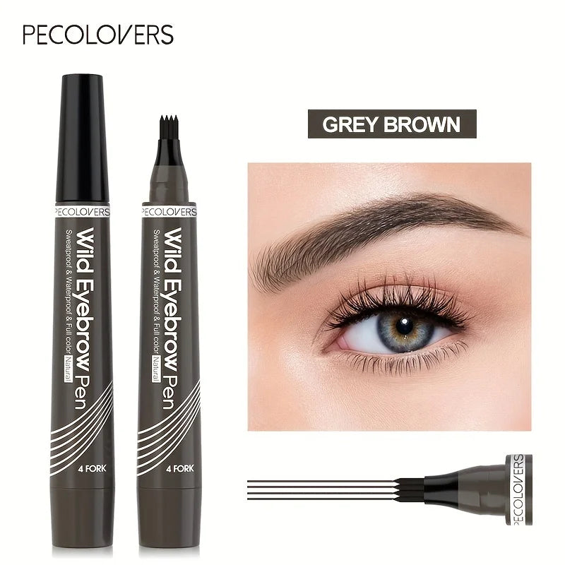 6 Colors Eyebrow Pen Waterproof 4 Split Tip