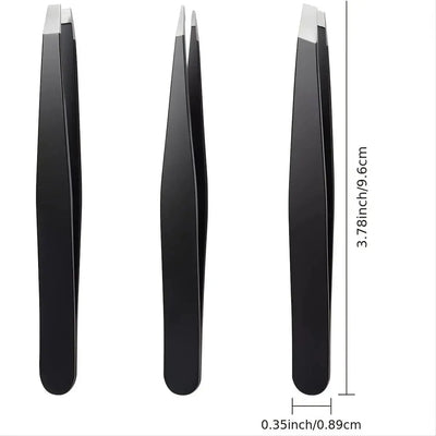 Tweezers Set 3-4pcs Premium Stainless Steel Eyebrow Precision