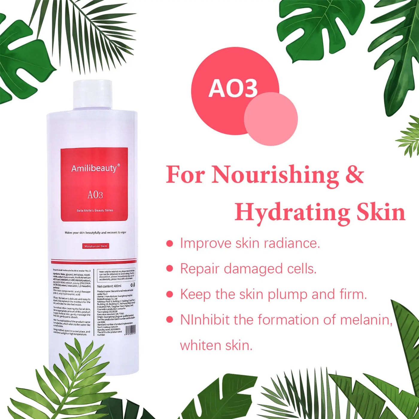 3pcs/Lot 1200ML Hydra Liquid Face Serum Facial