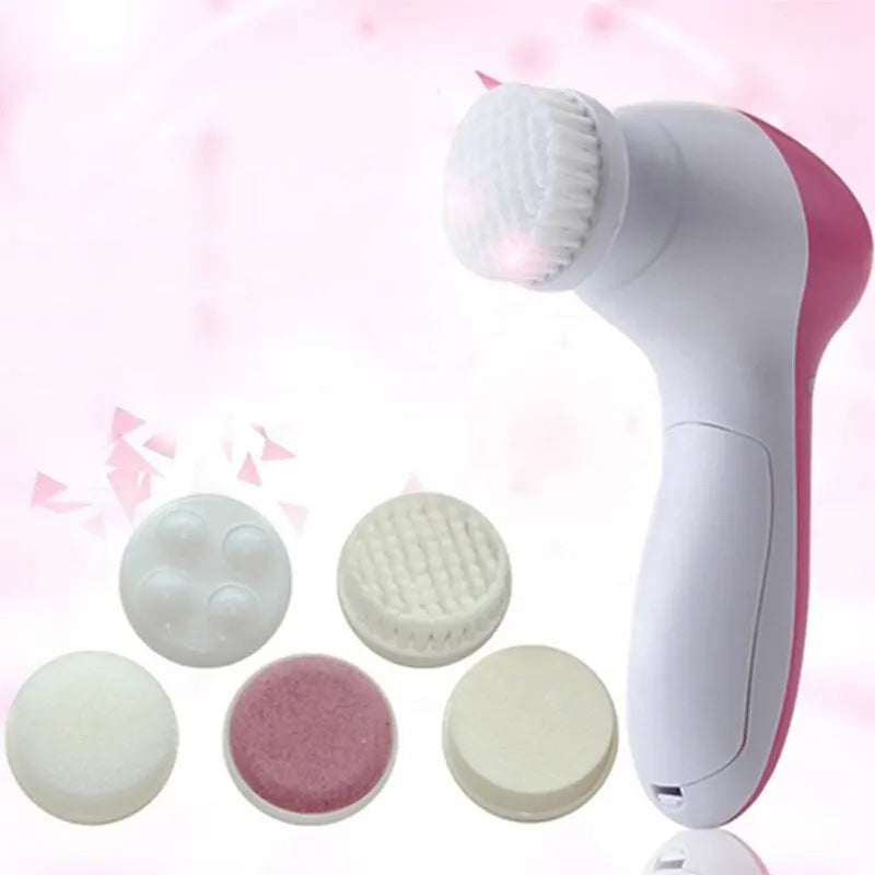 Electric Facial Cleaner 5 IN 1 Face Cleansing Brush Wash
