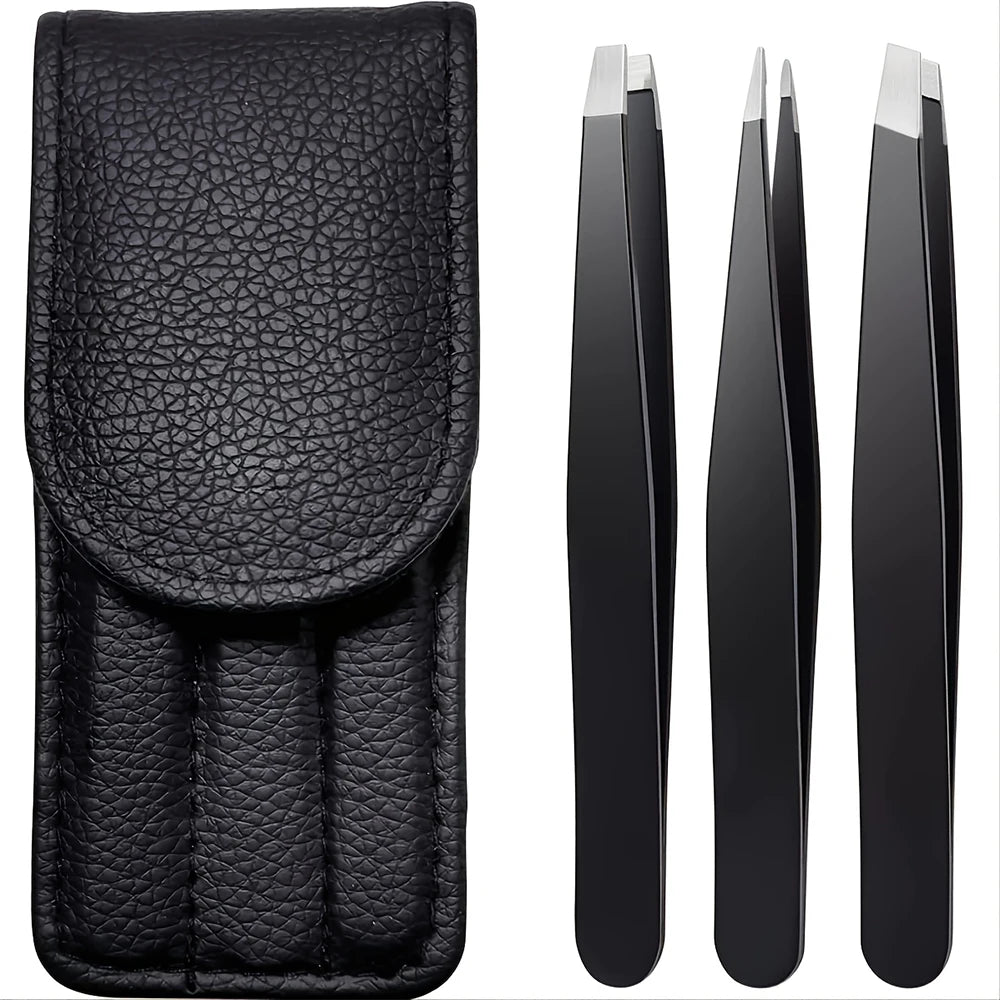 Tweezers Set 3-4pcs Premium Stainless Steel Eyebrow Precision