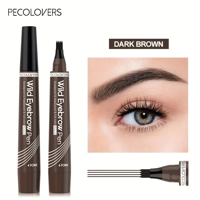 6 Colors Eyebrow Pen Waterproof 4 Split Tip