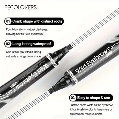 6 Colors Eyebrow Pen Waterproof 4 Split Tip