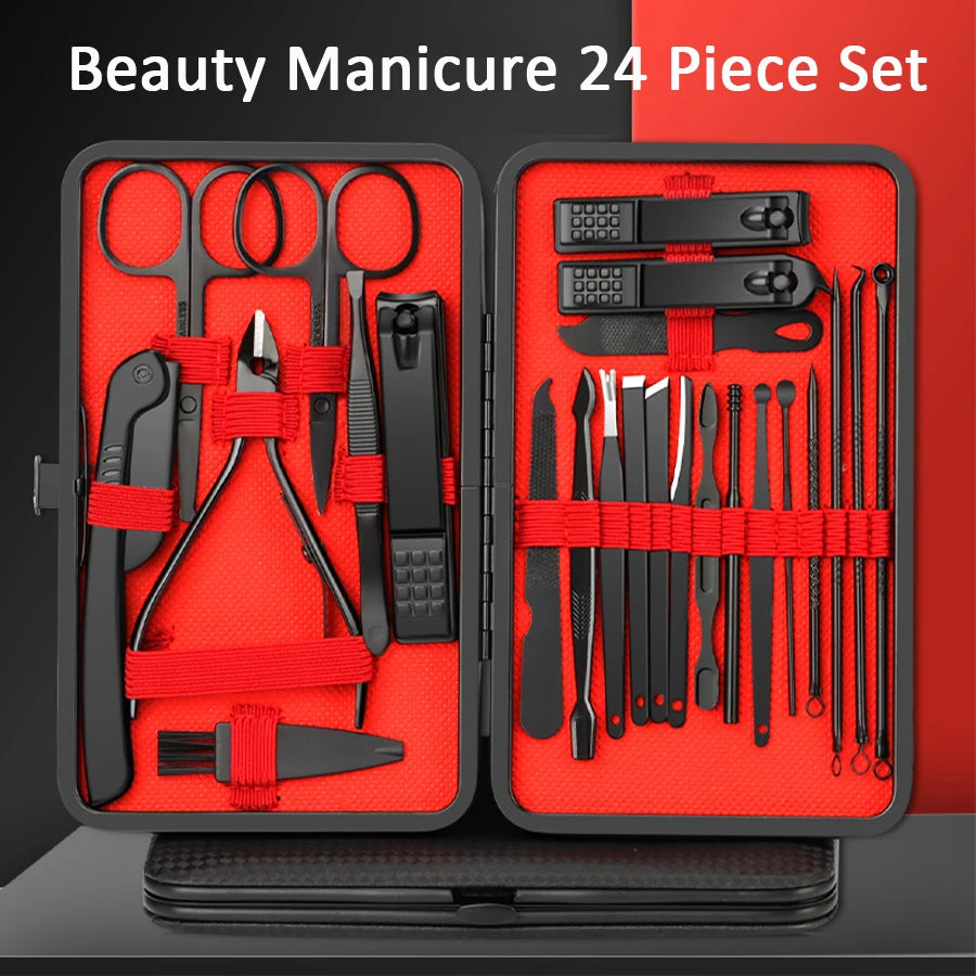 24PCS Set Professional Manicure Set Kits Stainless