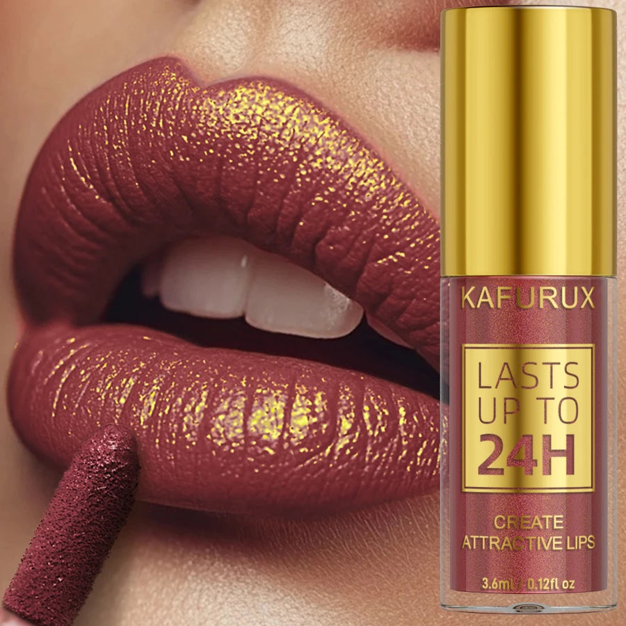 14 Colors Glitter Metallic Lip Glaze Shiny Long Lasting